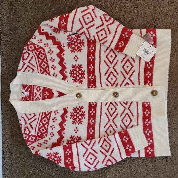 Womens Happy Holidays Oversized Cardigan Sweater Size S/M 1X NWT - Picture 1 of 3